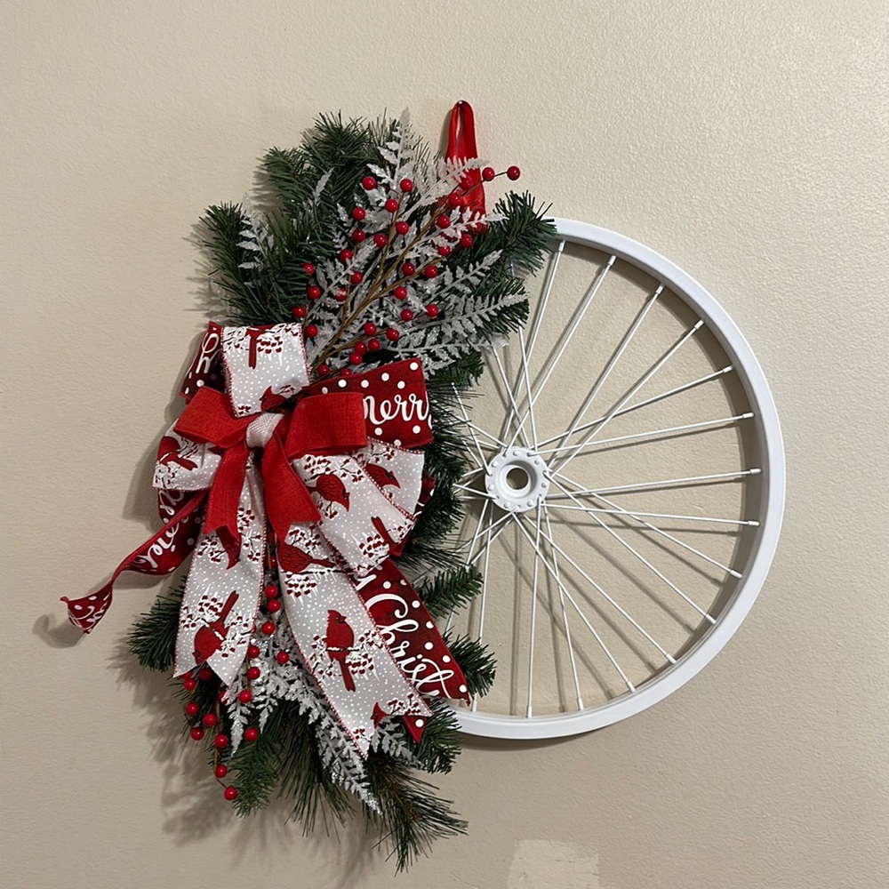 Metal Bike wheel door hanger